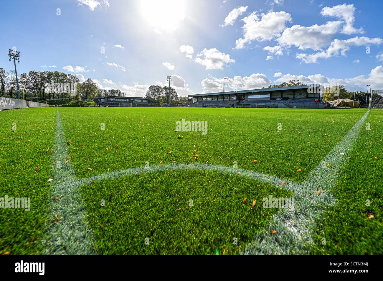Deinze, Belgique. 04 octobre 2025. Stadion Deinze photographié avant un match de football féminin entre le RSC Anderlecht Women et les AA Gent Ladies lors de la troisième journée de la saison 2024 - 2025 de la Super League belge Lotto Womens, le samedi 4 octobre 2025 à Deinze, Belgique . Crédit : Sportpix/Alamy Live News Banque D'Images