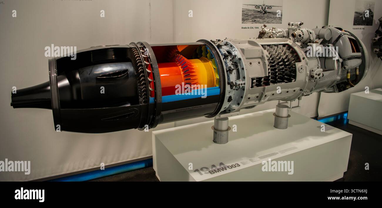 BMW 003 Turbojet Engine au Musée BMW de Munich, Allemagne Banque D'Images