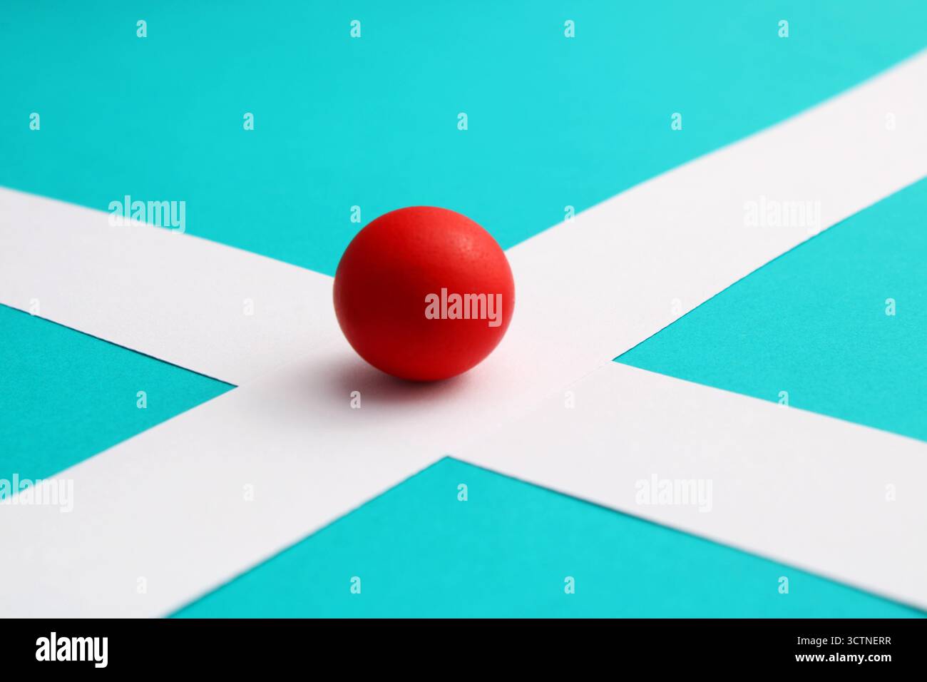 Sphère à la jonction de deux trajectoires Banque D'Images