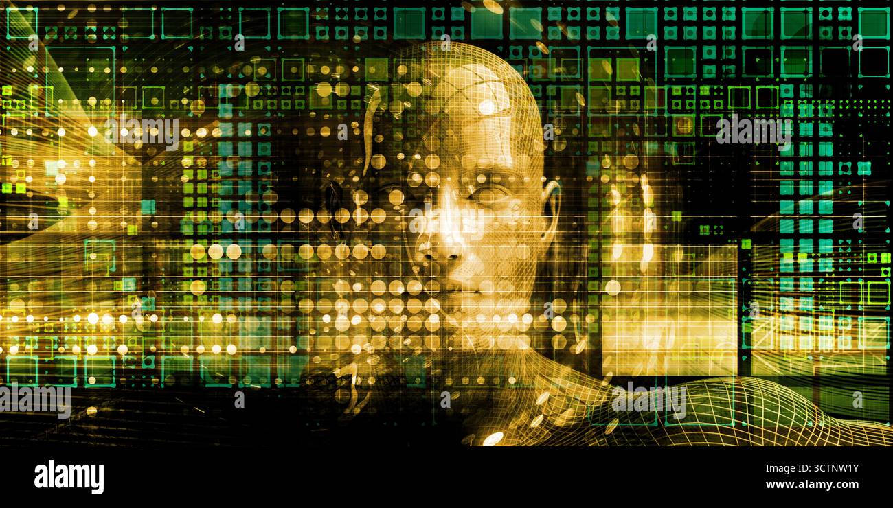 Abstrait les arrière-plans technologiques illustrent l'innovation scientifique mondiale de pointe Banque D'Images