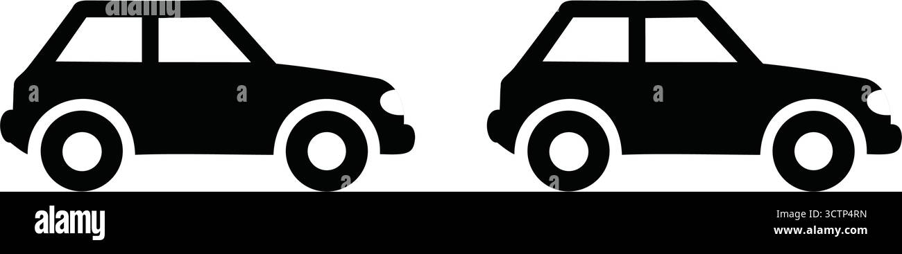 Silhouette vue de côté d'une voiture de foxi, parfait pour une icône, un logo ou un élément de design web Illustration de Vecteur