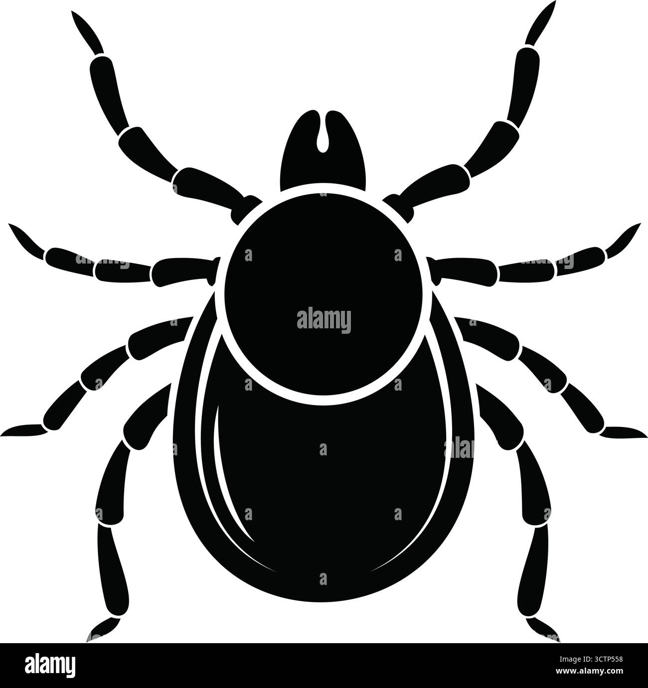 Une icône en forme de coche noire représentant des insectes, des ravageurs, des maladies ou des problèmes médicaux liés aux morsures Illustration de Vecteur