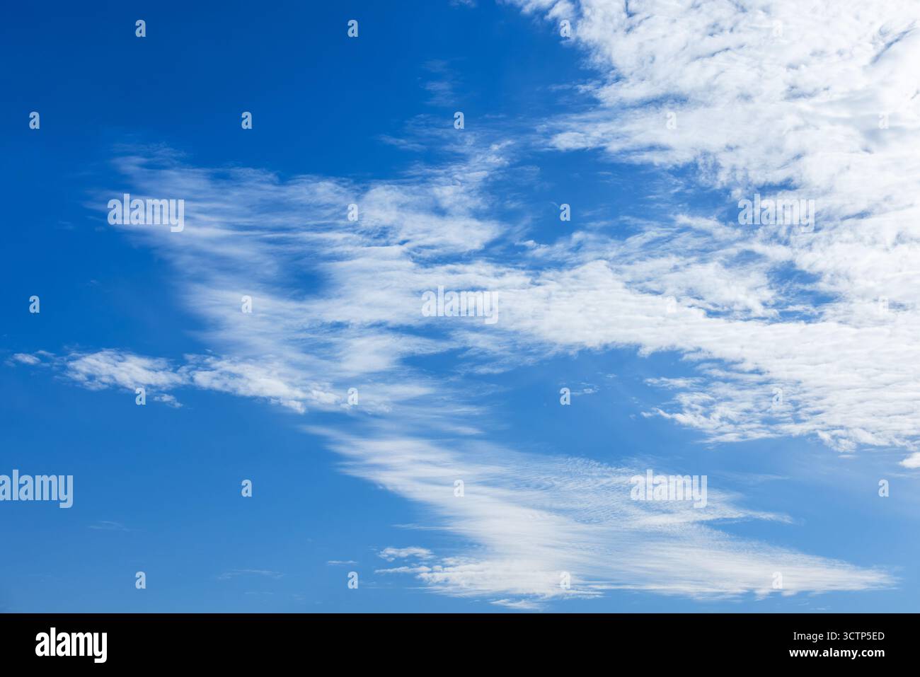 Fond de photo naturel avec des nuages blancs venteux dans le ciel bleu Banque D'Images