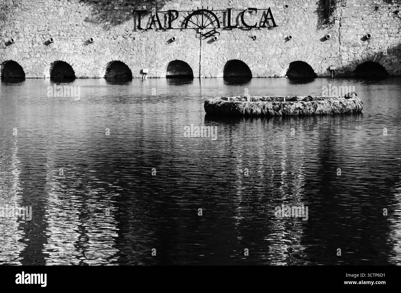 Tapolca Mill Pond, Hongrie Conseil de voyage Banque D'Images