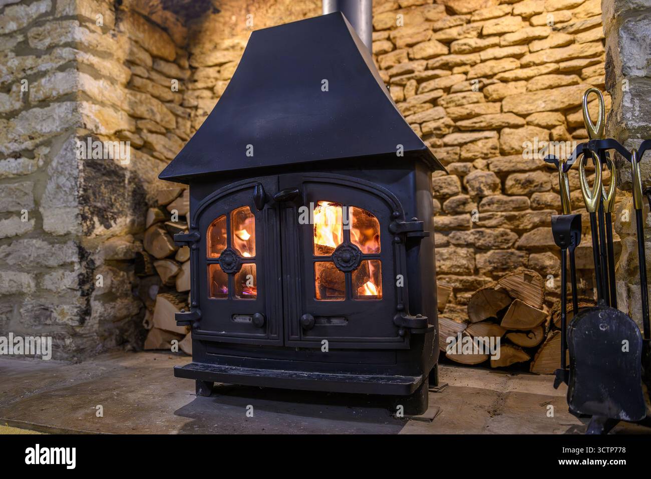 Poêle à bois Banque D'Images