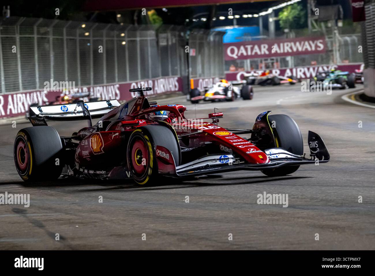 Marina Bay, Singapour, 05 Oct 2025, Charles Leclerc, de Monaco, concourt pour Ferrari. La journée du Grand Prix de Singapour 2025, qui a lieu à Marina Bay, Singapour. Crédit : Michael Potts/Alamy Live News Banque D'Images