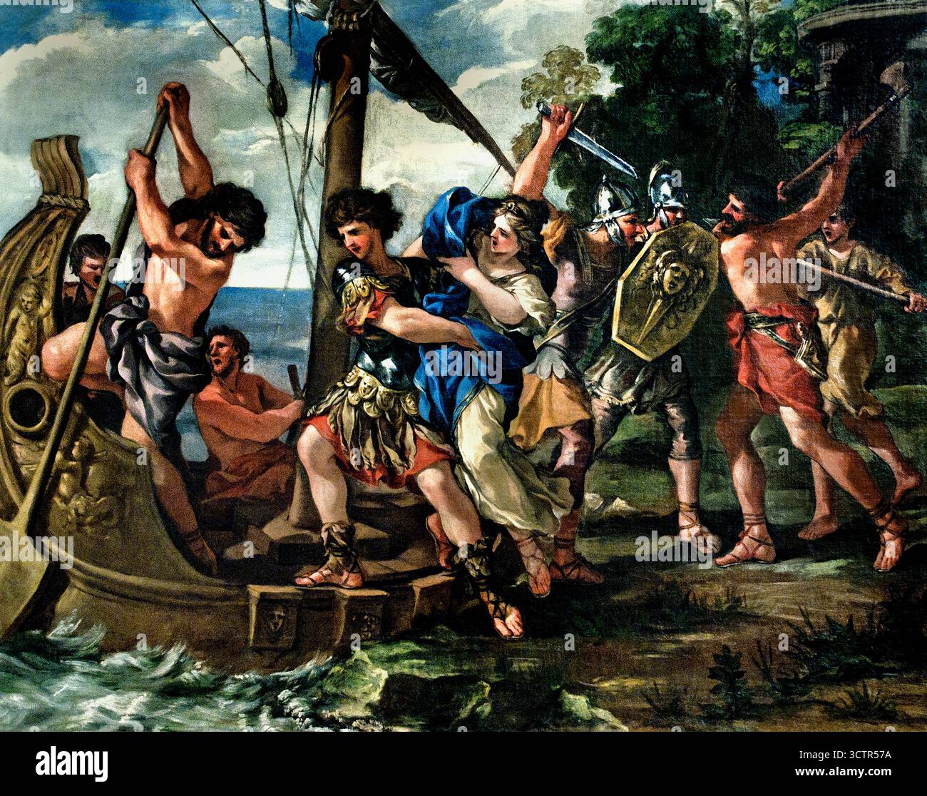 Le kidnapping d'Elena (1630 - 1632), Giovanni Francesco Romanelli (1610-1662) ( la mythologie grecque, Helen of Troy - également connu sous le nom de Helen de Sparte ) Italie Italien Banque D'Images