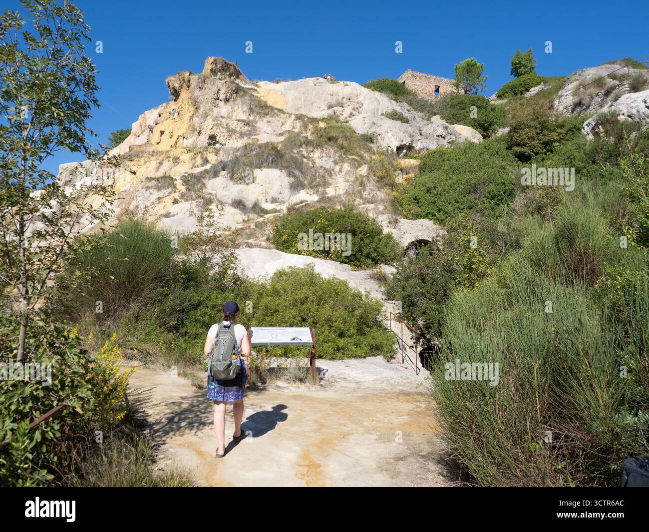 Parco naturale dei Mulini, parc public avec sources chaudes et système démantelé de moulins à céréales à Bagno Vignoni, ville dans la province de Sienne, Italie Banque D'Images