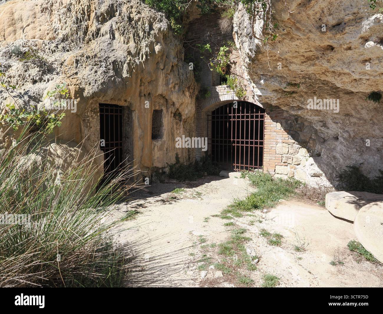 Parco naturale dei Mulini, parc public avec sources chaudes et système démantelé de moulins à céréales à Bagno Vignoni, ville dans la province de Sienne, Italie Banque D'Images