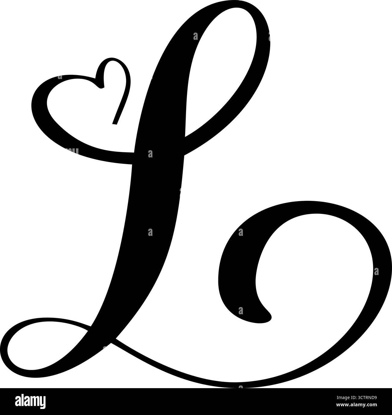 Calligraphie vectorielle dessinée à la main lettre l logo icône. Police de forme de script. Style manuscrit Illustration de Vecteur