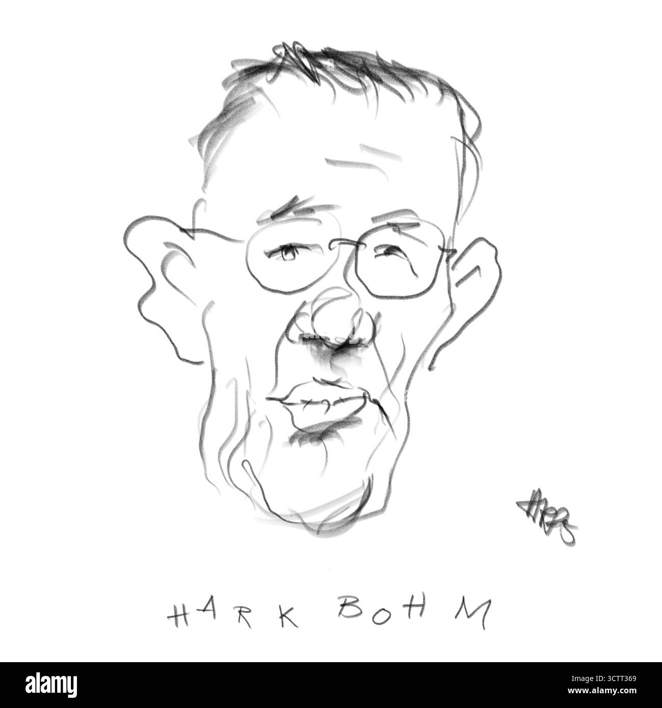 Portrait au crayon du cinéaste Hark Bohm Banque D'Images