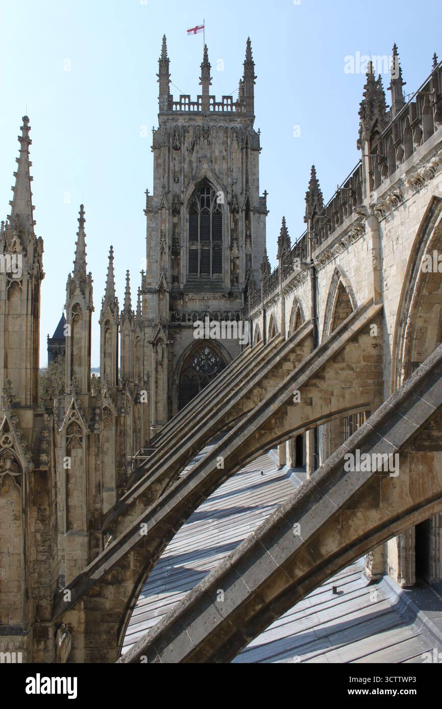 York Minster Rooftop vues Royaume-Uni Banque D'Images
