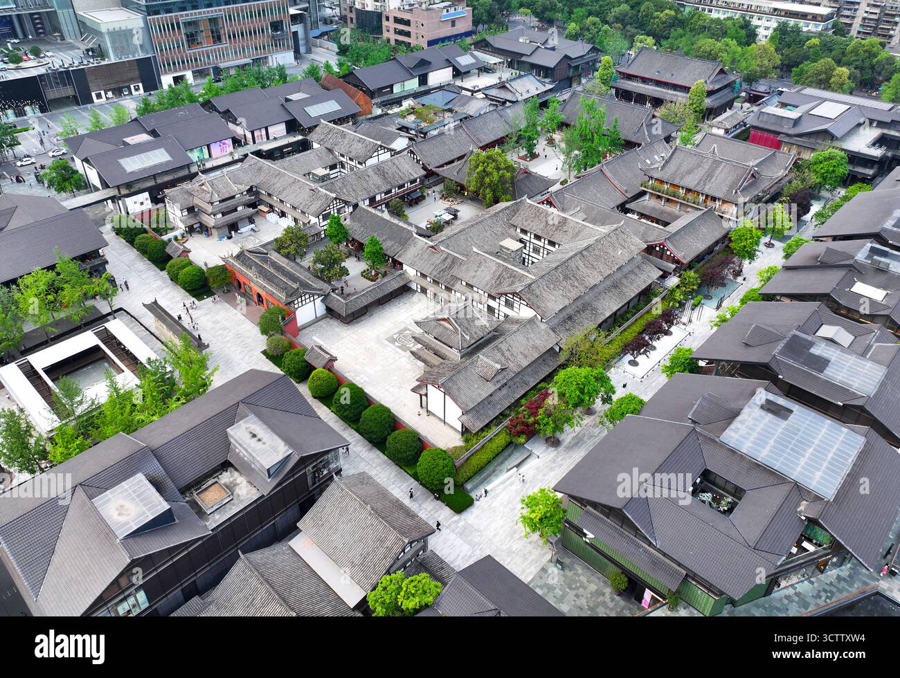 Photographie aérienne du centre financier international IFS de Chengdu dans le district de Jinjiang, ville de Chengdu Banque D'Images