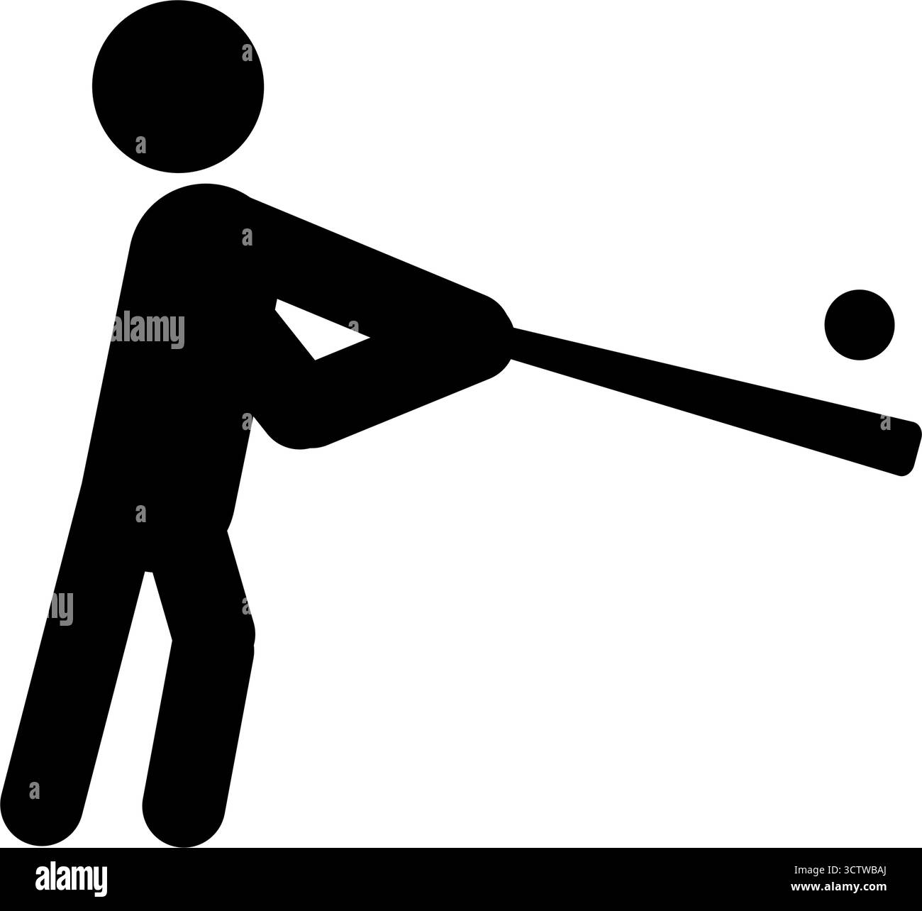 Homme jouant au baseball - icône vectorielle Illustration de Vecteur