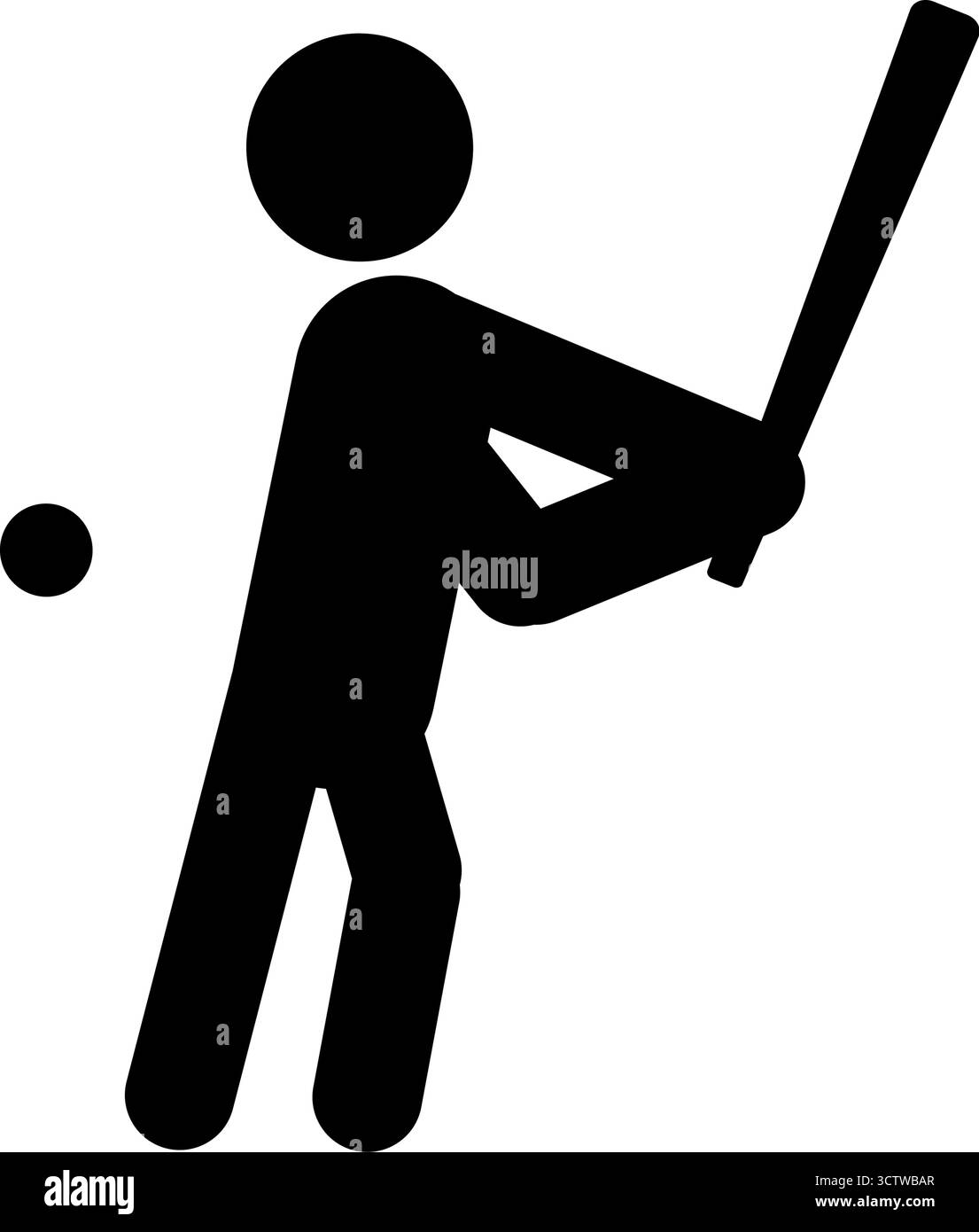 Homme jouant au baseball - icône vectorielle Illustration de Vecteur