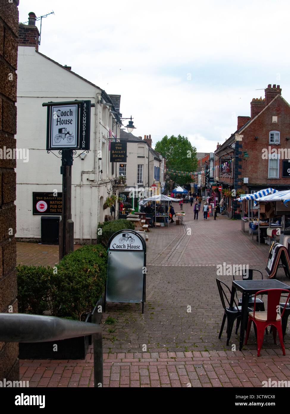 Marché, Bailey Street Oswestry Banque D'Images