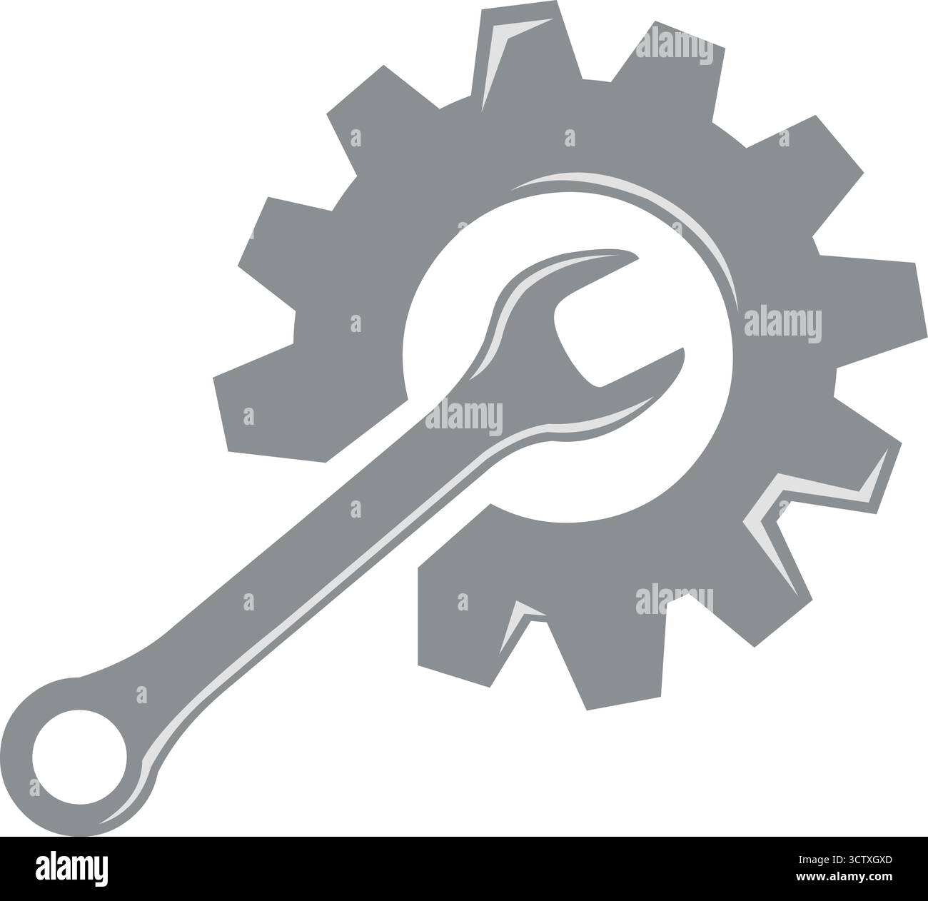 icône de concept de configuration de configuration de paramètre d'installation de clé et de pignon d'illustration vectorielle Illustration de Vecteur