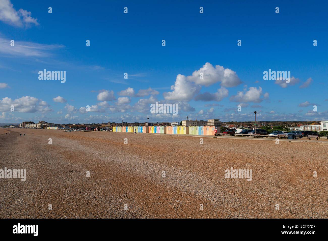 Cabanes de plage sur Seaford Beach Banque D'Images
