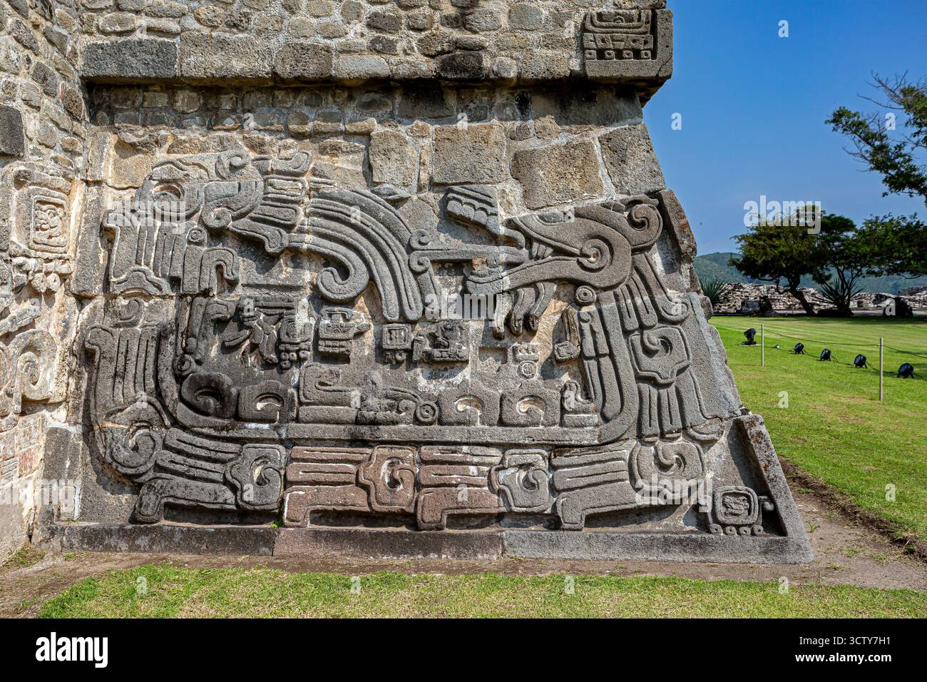 Site archéologique de Xochicalco, Morelos, Mexique Banque D'Images