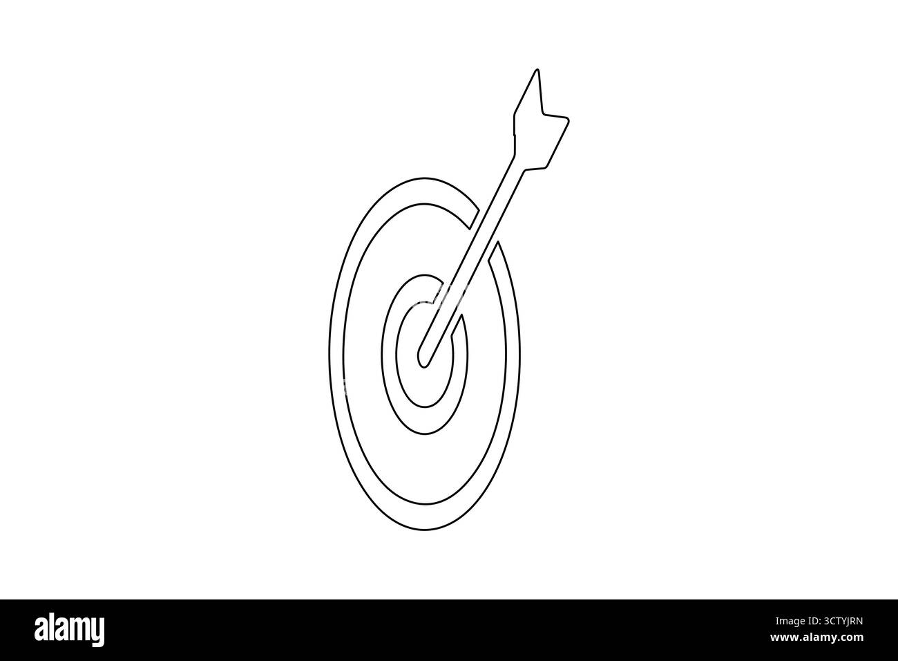 Cible avec icône de flèche continue d'une ligne dessin minimaliste illustration vectorielle de contour Illustration de Vecteur