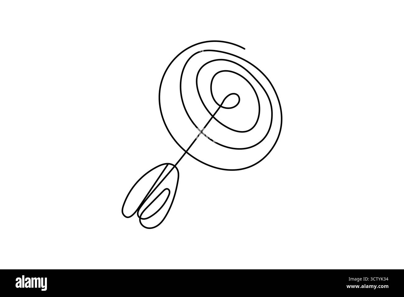Cible avec icône de flèche continue d'une ligne dessin minimaliste illustration vectorielle de contour Illustration de Vecteur