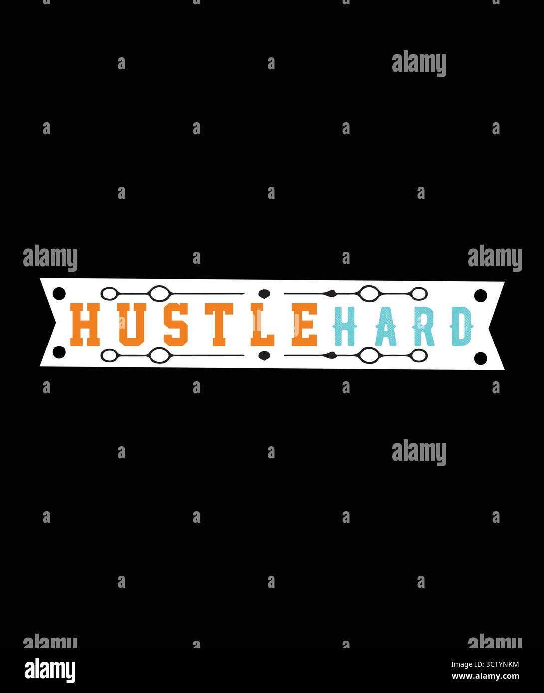 Motif de t-shirt vectorisé de bannière occidentale « Hustle Hard » Illustration de Vecteur