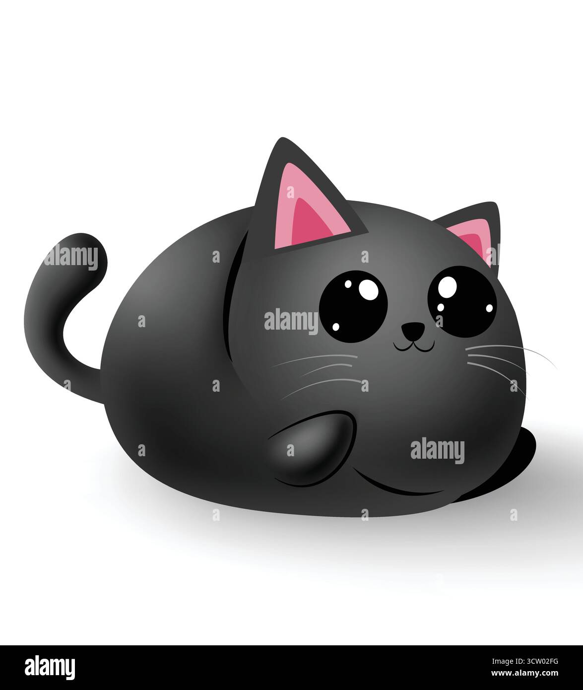 Mignon chat noir Halloween Clipart, adorable Kawaii Cartoon Kitty illustration vectorielle Illustration de Vecteur