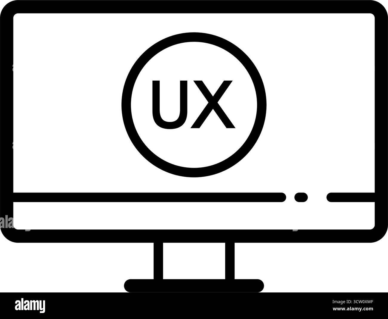 Icône contour de l'écran UX Design Monitor Illustration de Vecteur