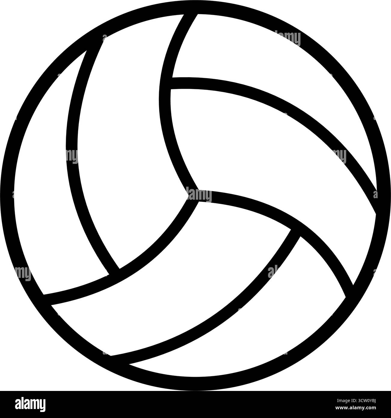 Icône contour du ballon de volley-ball Illustration de Vecteur