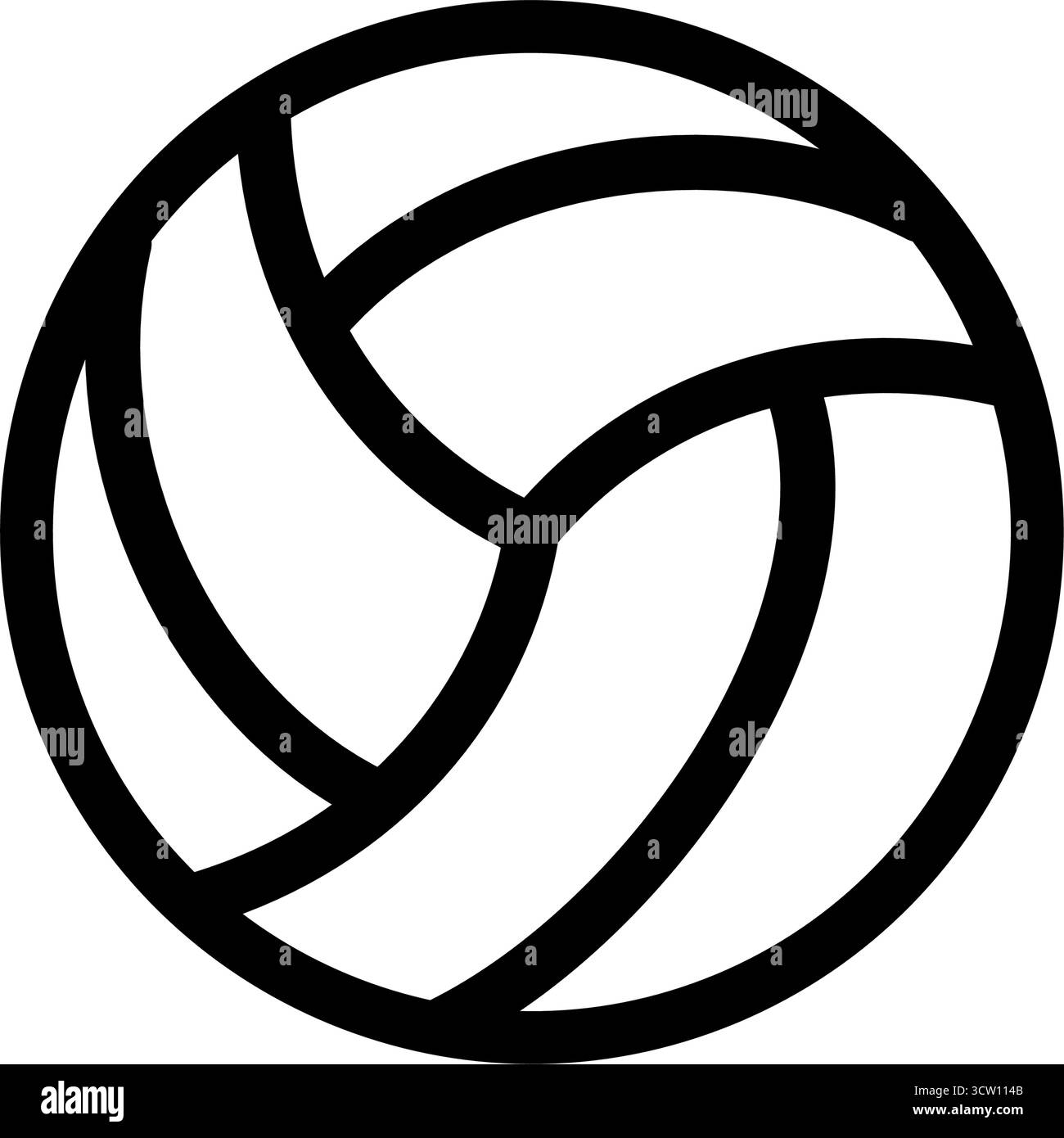 Vecteur d'icône de ligne de balle de volley-ball Illustration de Vecteur