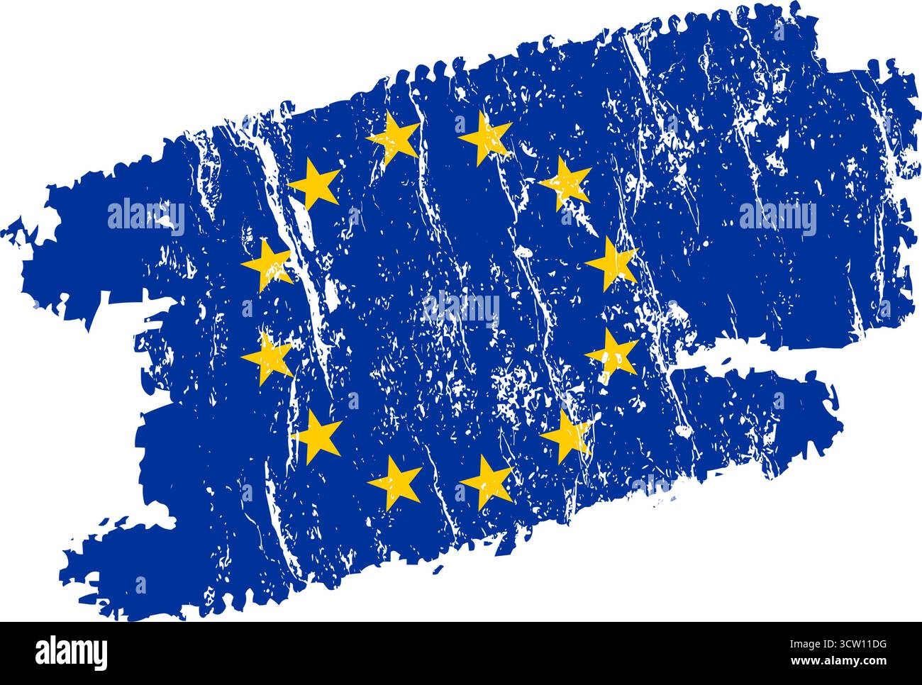 Vecteur de coup de pinceau Grunge drapeau de l'Union européenne Illustration de Vecteur