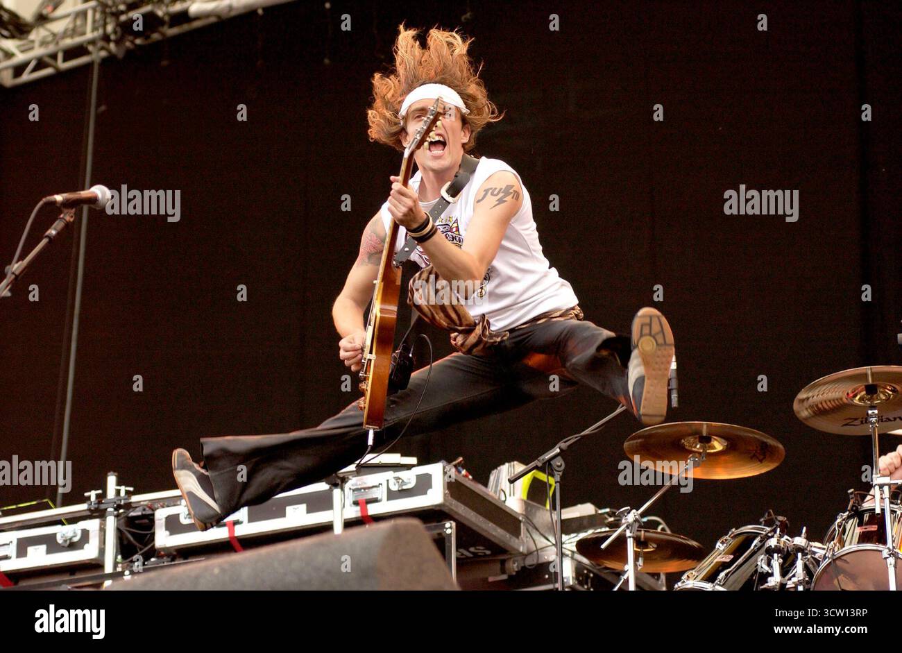 The Darkness at the RDS Arena, Dublin, 20 août 2003 Banque D'Images