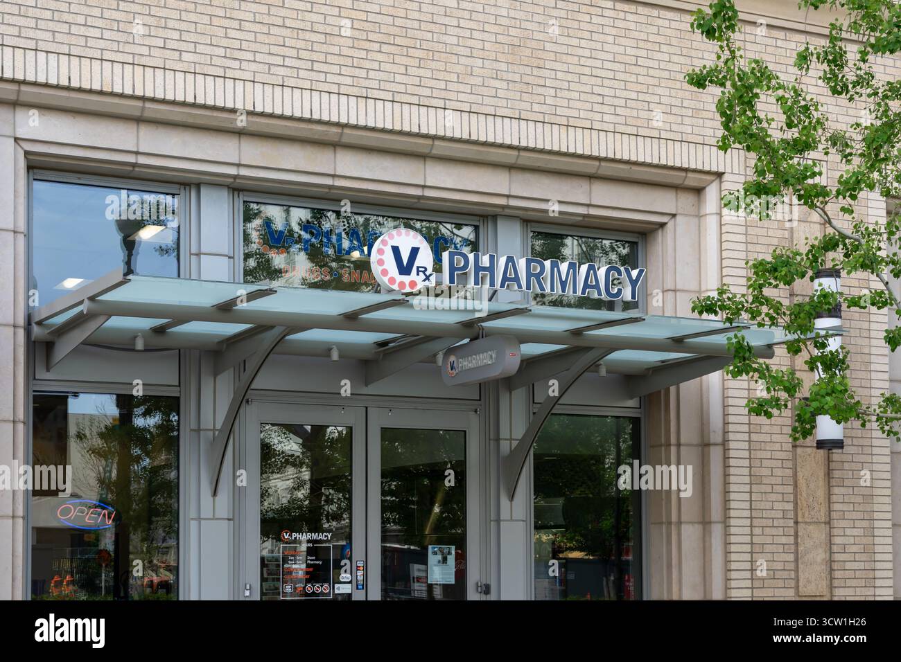 Gros plan de l'affiche de la pharmacie VRx sur le bâtiment. Salt Lake City, Utah, États-Unis Banque D'Images