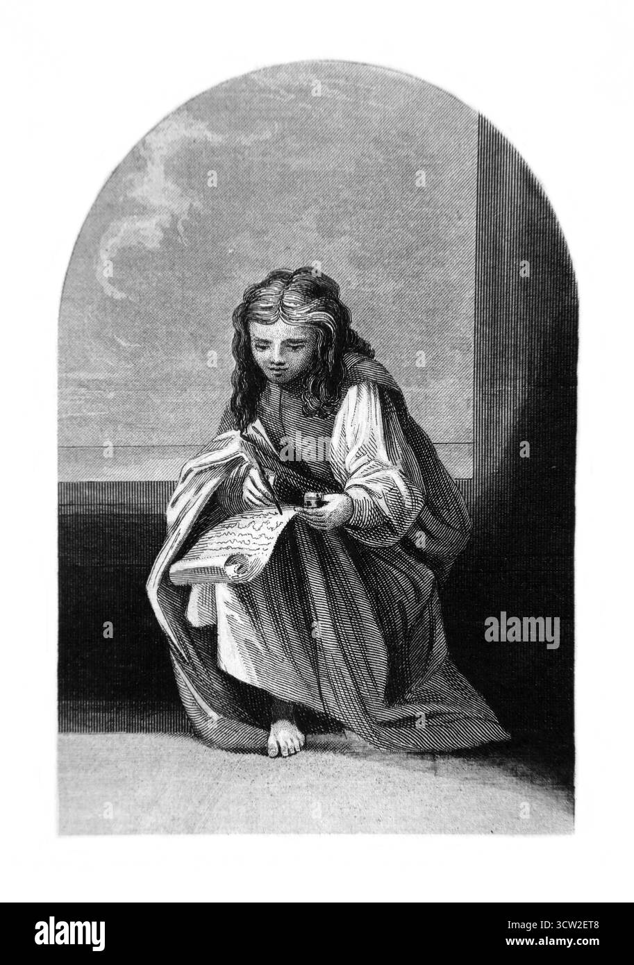 Illustration du proverbe IV v13 instruction d'Un père - 'accrochez-vous à l'instruction, ne le laissez pas aller Gardez-le bien, car c'est votre vie de l'antique 19e. Banque D'Images