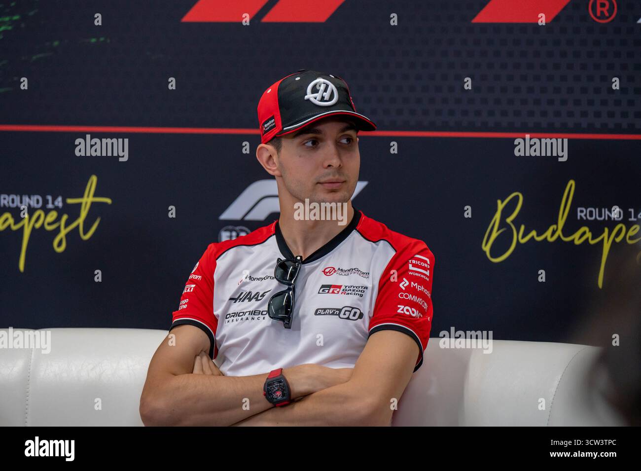 GP de Hongrie F1 2025 le 3 août 2025 à Budapest, Hongrie - pilote de formule 1 Esteban Ocon pour Haas Banque D'Images