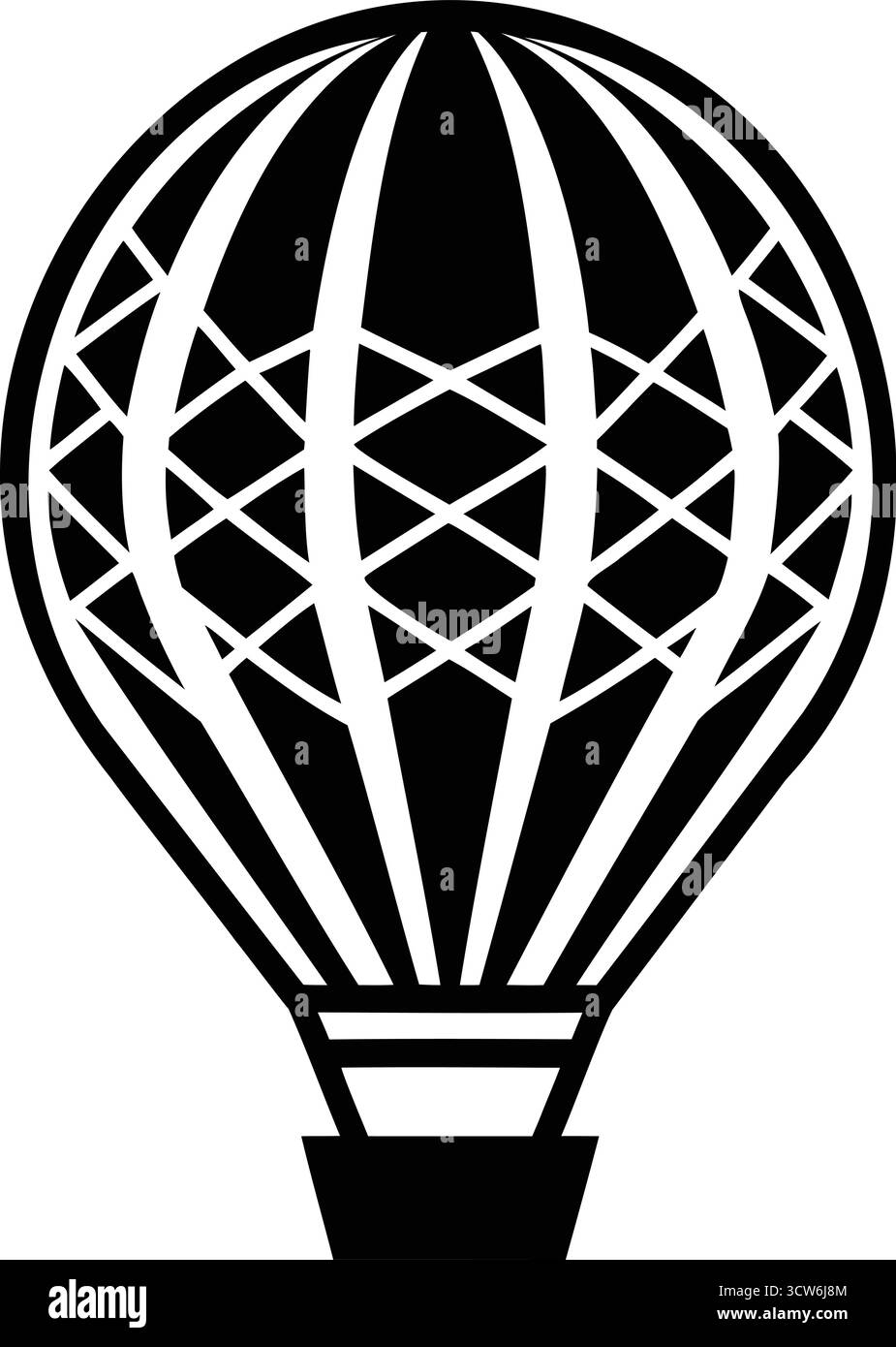 Silhouette minimale d'une montgolfière dans un style vectoriel plat. Parfait pour le voyage, l'aventure ou la conception de transport aérien. Illustration de Vecteur