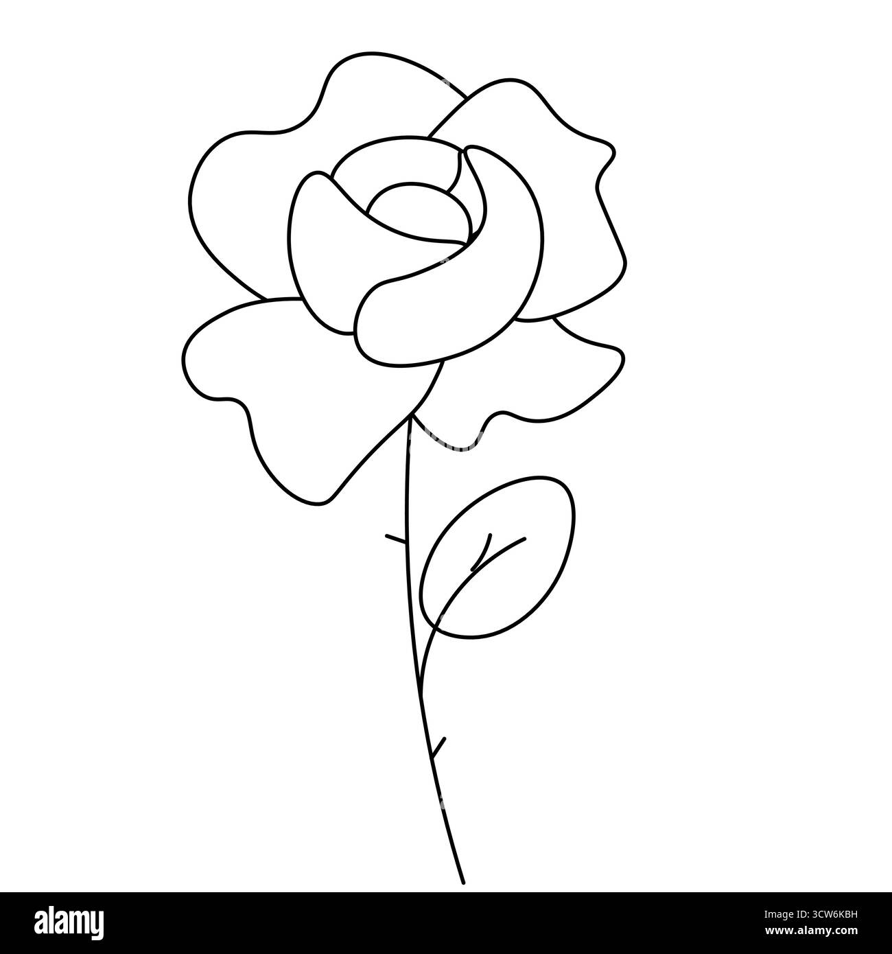 Belle silhouette de fleurs roses isolée. Illustration de ligne graphique vectorielle. Signe de silhouette pour logo, impression, bandes dessinées, mode, pop art, tableaux, desig Illustration de Vecteur