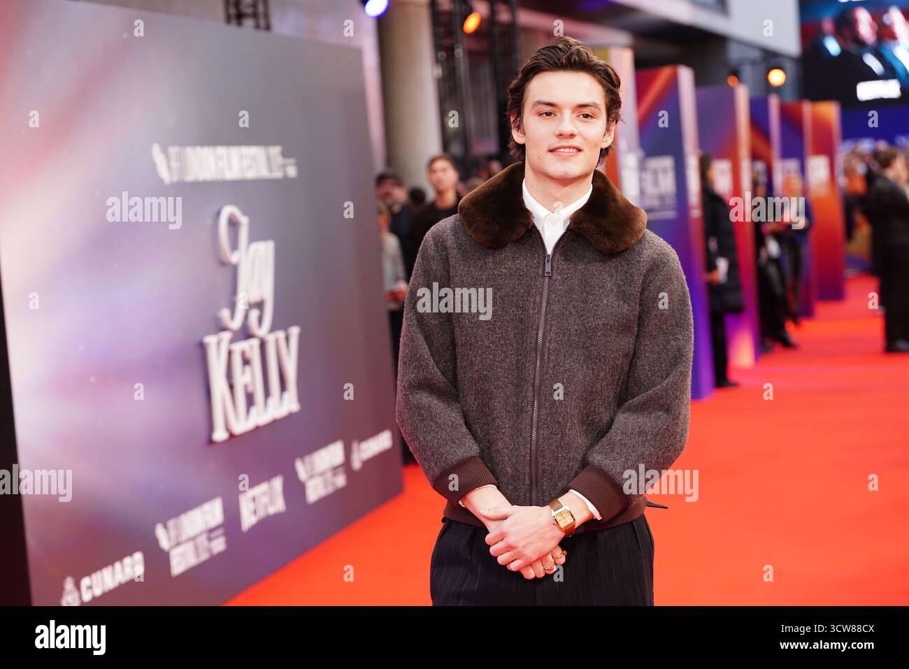 Louis Partridge assiste à la projection de Jay Kelly, au Southbank Centre, Royal Festival Hall, Londres, dans le cadre du BFI London film Festival. Date de la photo : vendredi 10 octobre 2025. Banque D'Images