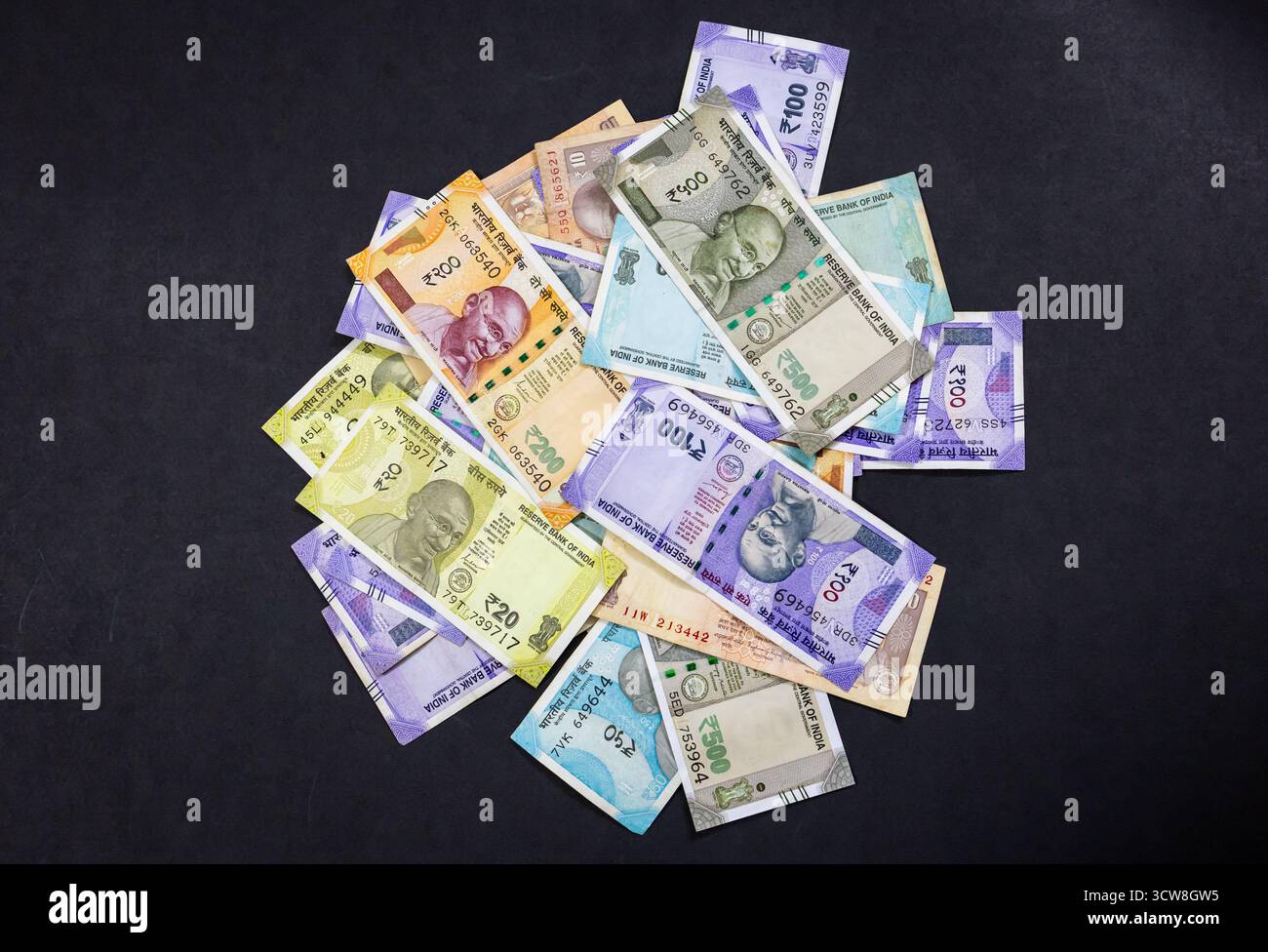 Pile de billets en monnaie légale de la New Reserve Bank of India Banque D'Images