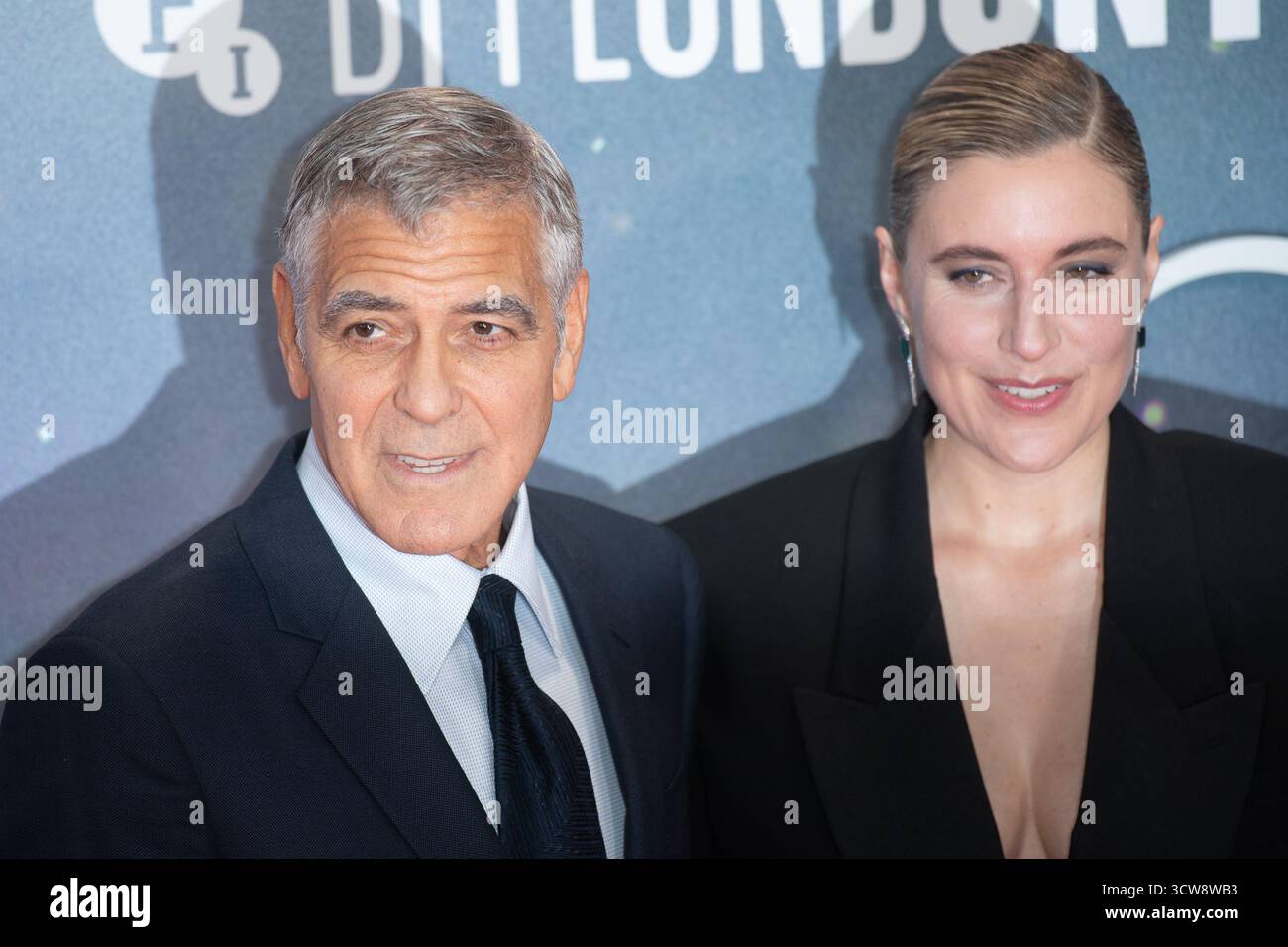 Londres, Royaume-Uni. 10 octobre 2025. Sur la photo : George Clooney et Greta Gerwig assistent au Gala des gros titres 'Jay Kelly' au 69e Festival du film de Londres BFI au Royal Festival Hall, Southbank. Crédit : Justin Ng/Alamy Live News Banque D'Images