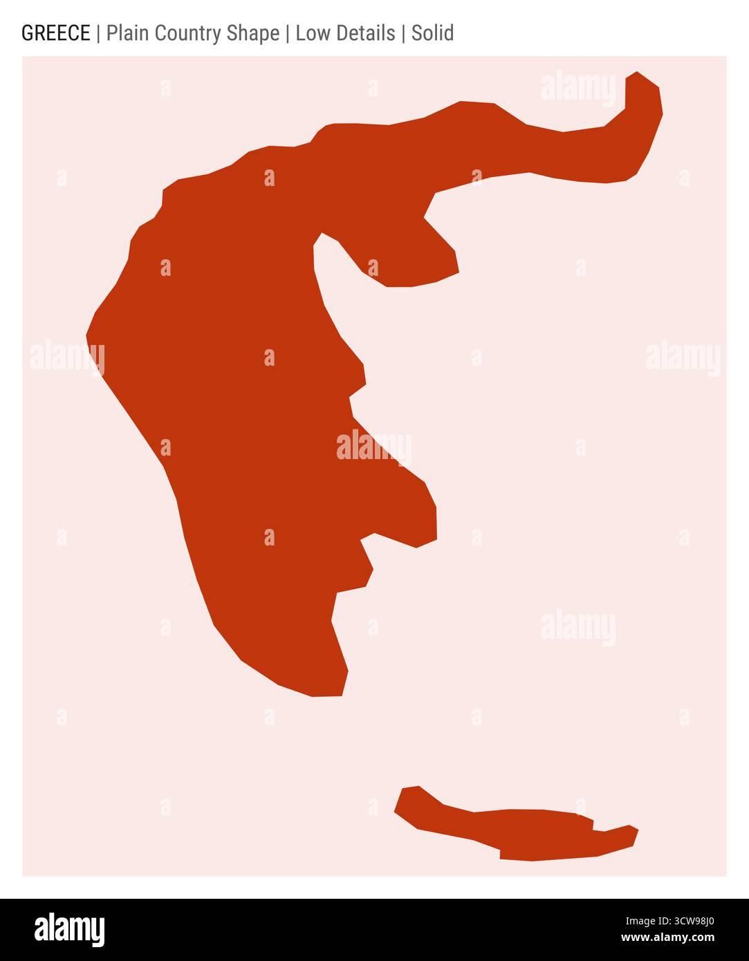 Carte du pays de la plaine de la Grèce. Peu de détails. Style Uni. Forme de la Grèce. Illustration vectorielle. Illustration de Vecteur