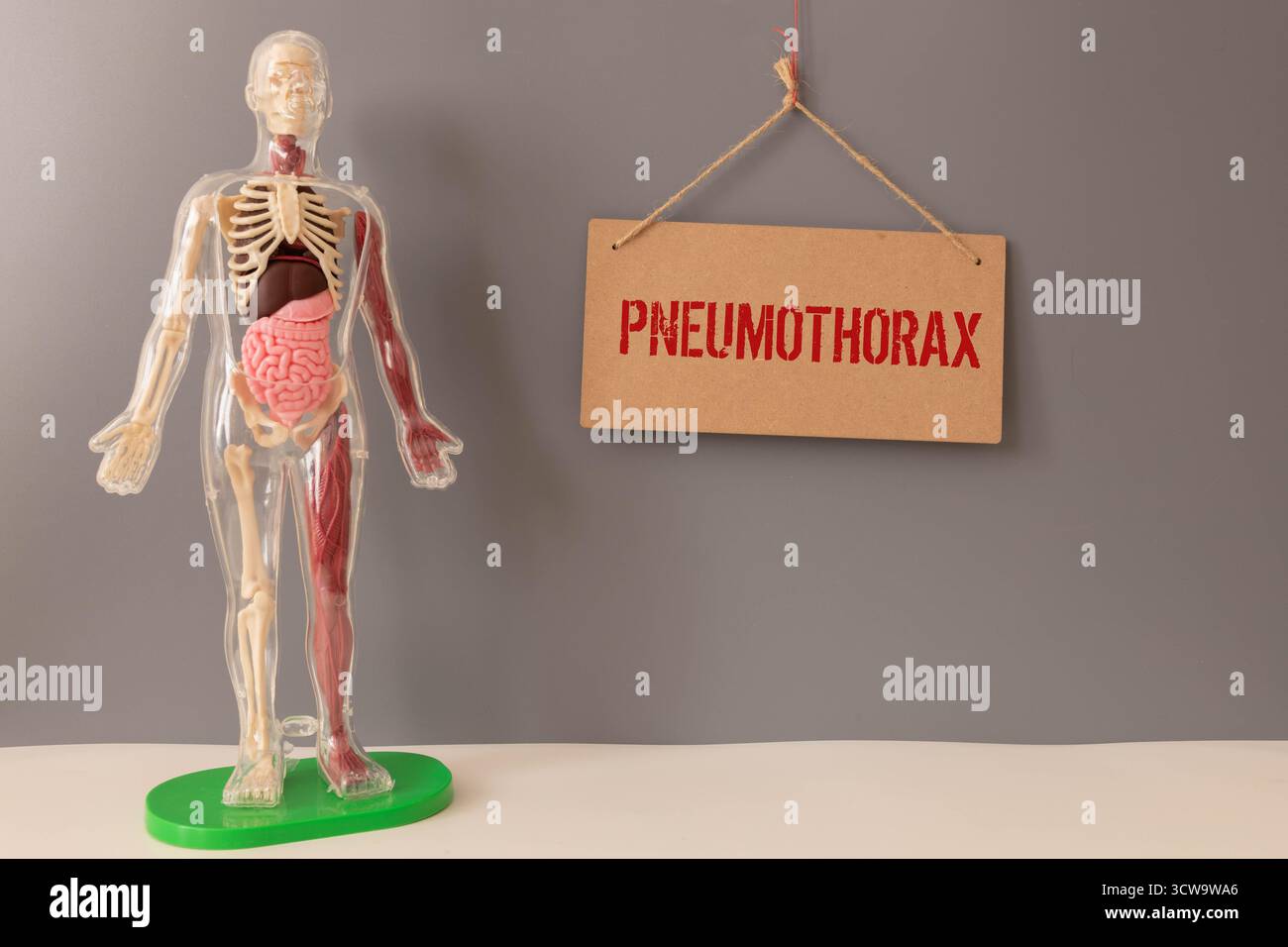 Concept médical et médical avec texte 'PNEUMOTHORAX' Banque D'Images