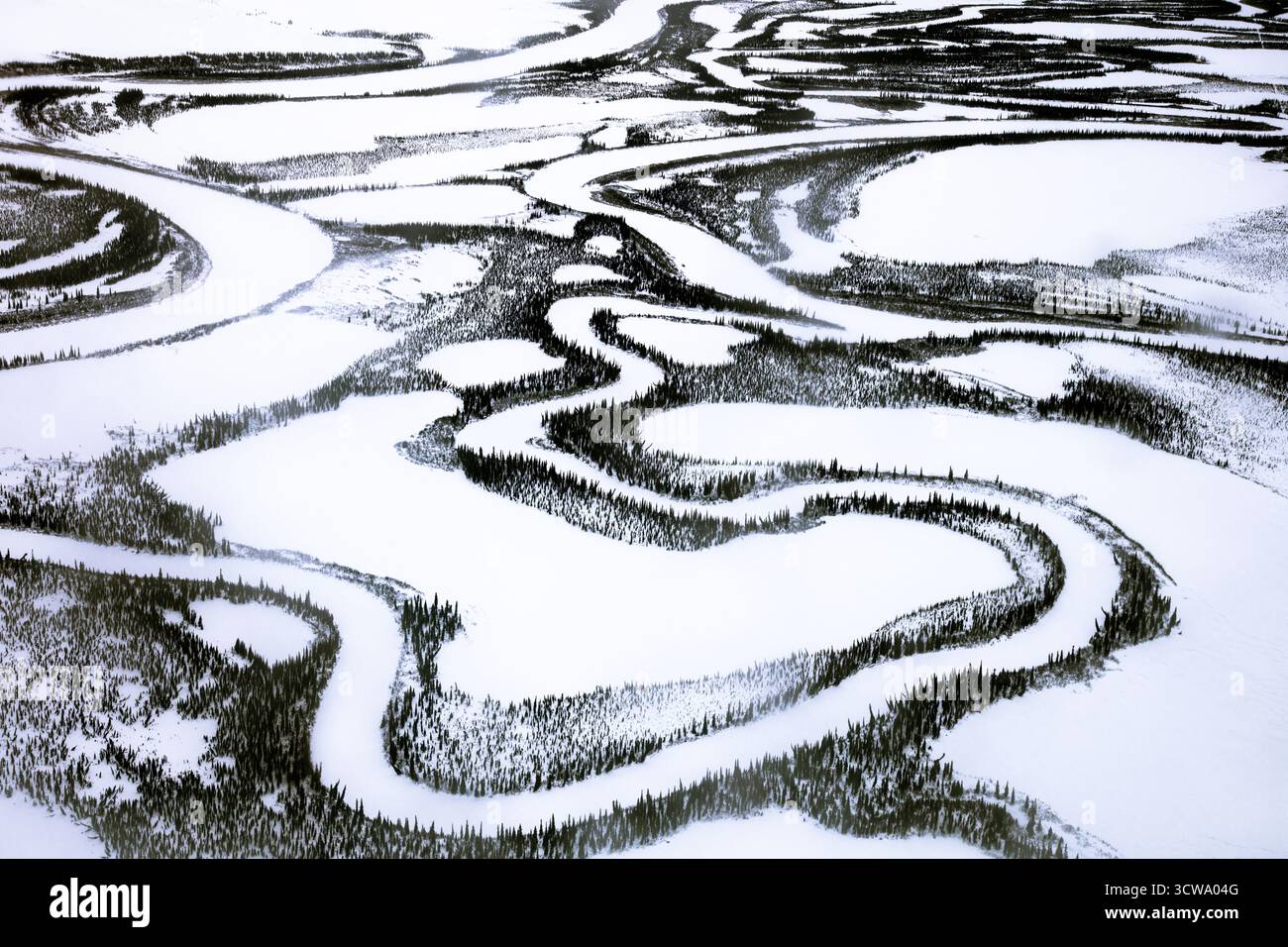 Vue aérienne du paysage immaculé dans le delta de la rivière Kobuk dans l'Arctique de l'Alaska en route vers le village natal de Kiana, Alaska Banque D'Images Vue aérienne du paysage immaculé dans le delta de la rivière Kobuk dans l'Arctique de l'Alaska en route vers le village natal de Kiana, Alaska Banque D'Images