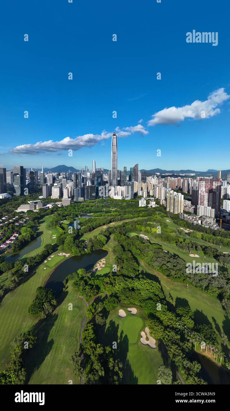 Shenzhen Golf Club Futian Central City CBD photographie aérienne Banque D'Images