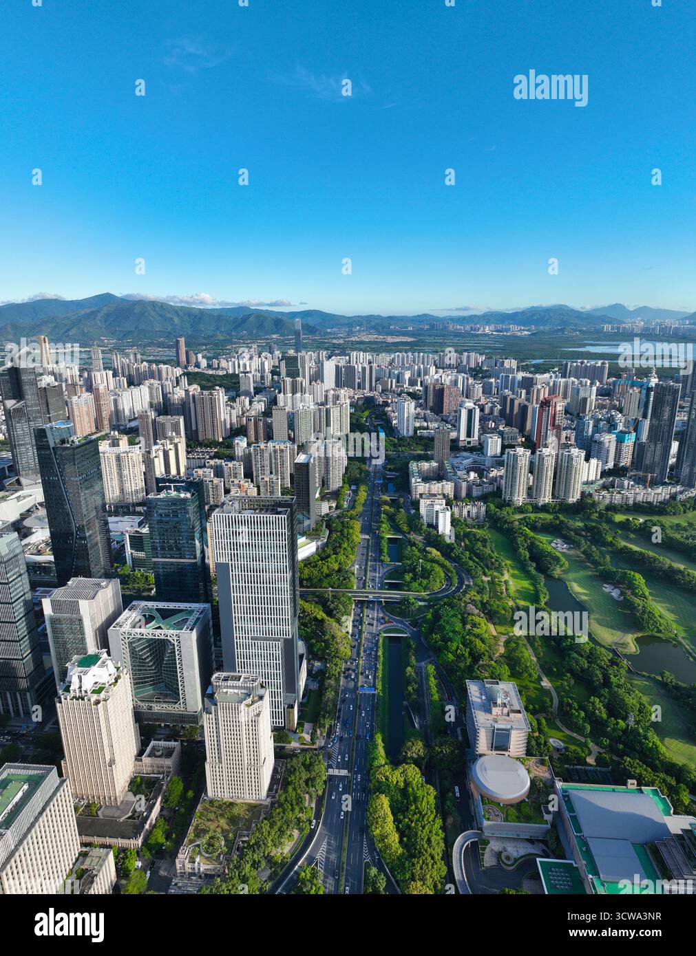 Shenzhen Golf Club Futian Central City CBD photographie aérienne Banque D'Images