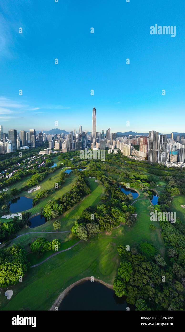 Shenzhen Golf Club Futian Central City CBD photographie aérienne Banque D'Images