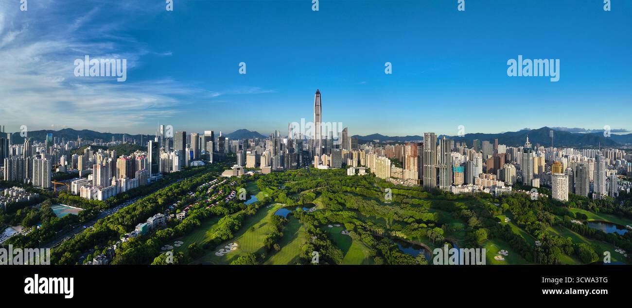 Shenzhen Golf Club Futian Central City CBD photographie aérienne Banque D'Images