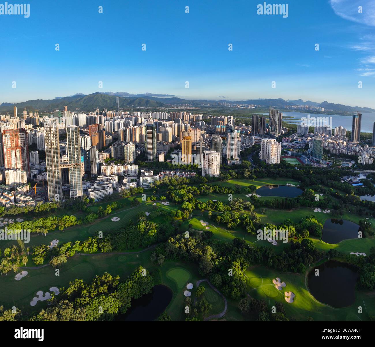 Shenzhen Golf Club Futian Central City CBD photographie aérienne Banque D'Images
