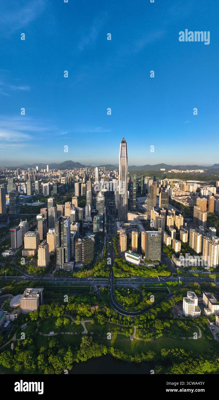Shenzhen Golf Club Futian Central City CBD photographie aérienne Banque D'Images