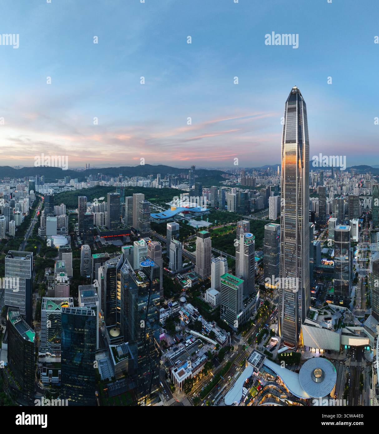Shenzhen Golf Club Futian Central City CBD photographie aérienne Banque D'Images